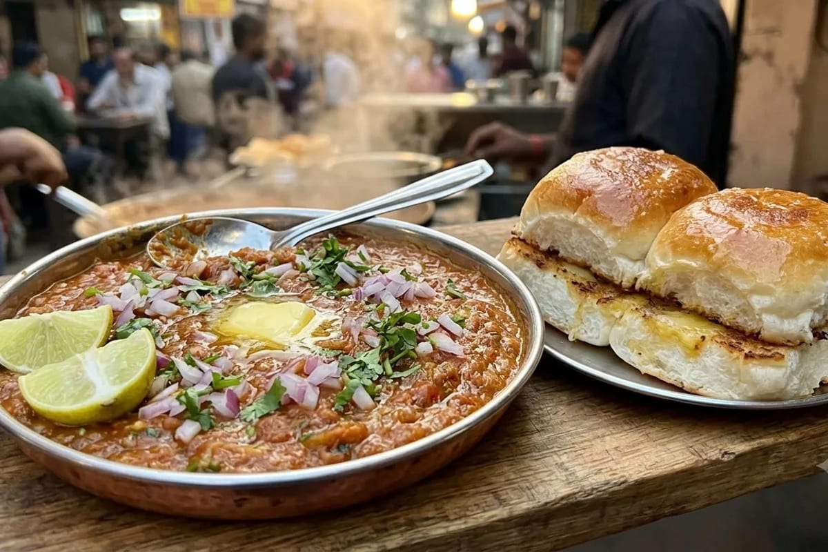Pav Bhaji served with toasted bread